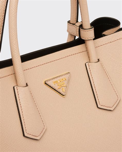 prada cammeo saffiano lux double-zip top medium|saffiano leather prada.